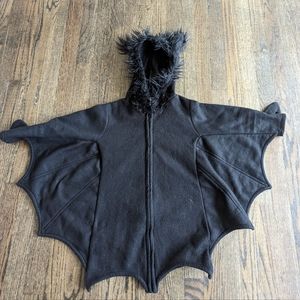 Girls Bat Halloween Costume Fleece Zipup, Size small